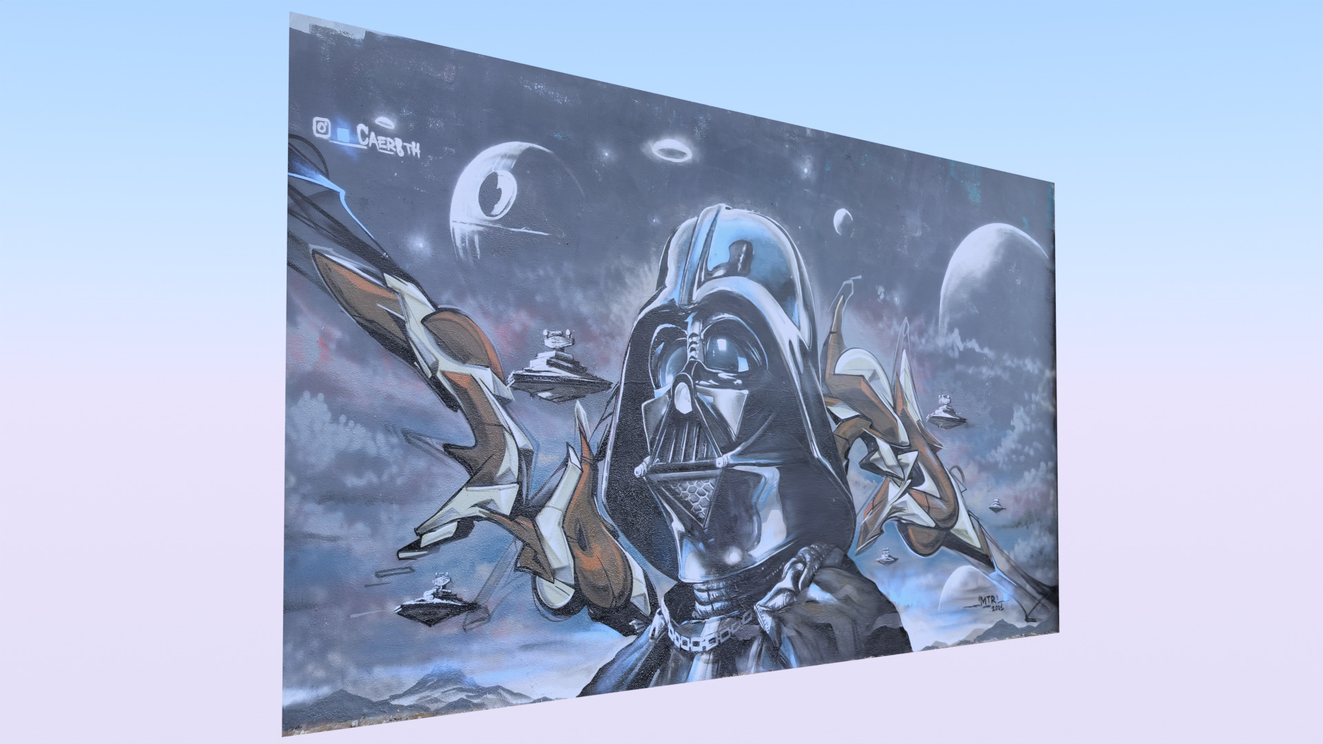 Graffiti wall IX 3D model_1