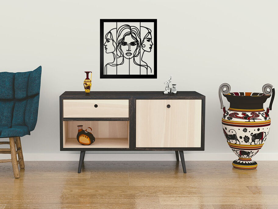 Three Faces Wall Art 3D print model_4