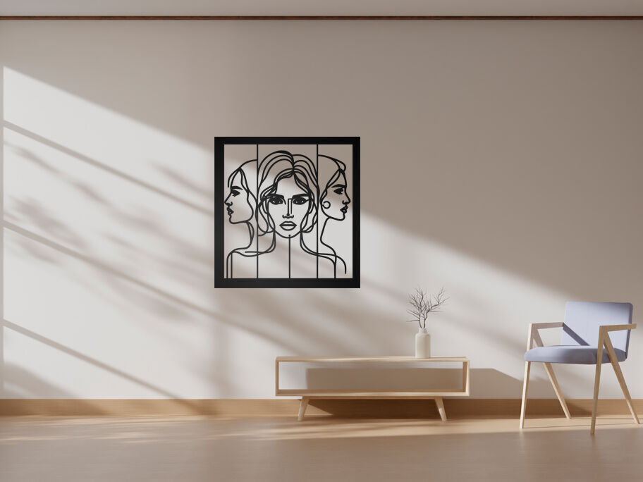 Three Faces Wall Art 3D print model_3