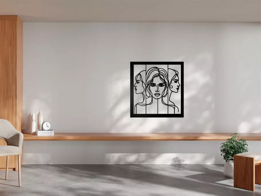 Three Faces Wall Art 3D print model_0