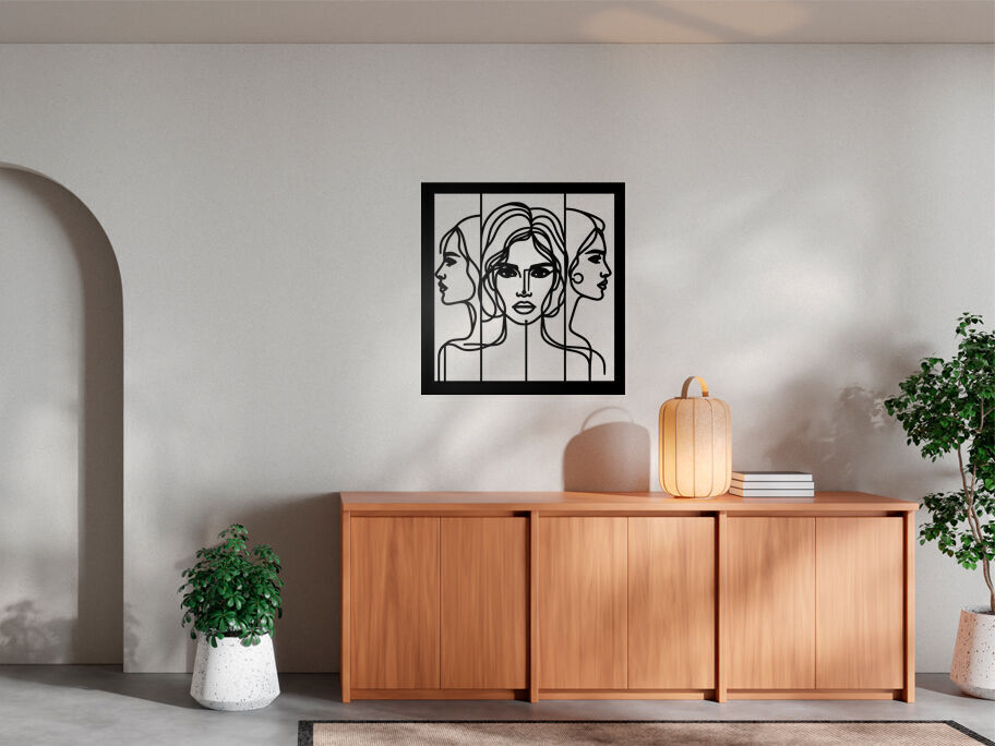 Three Faces Wall Art 3D print model_5