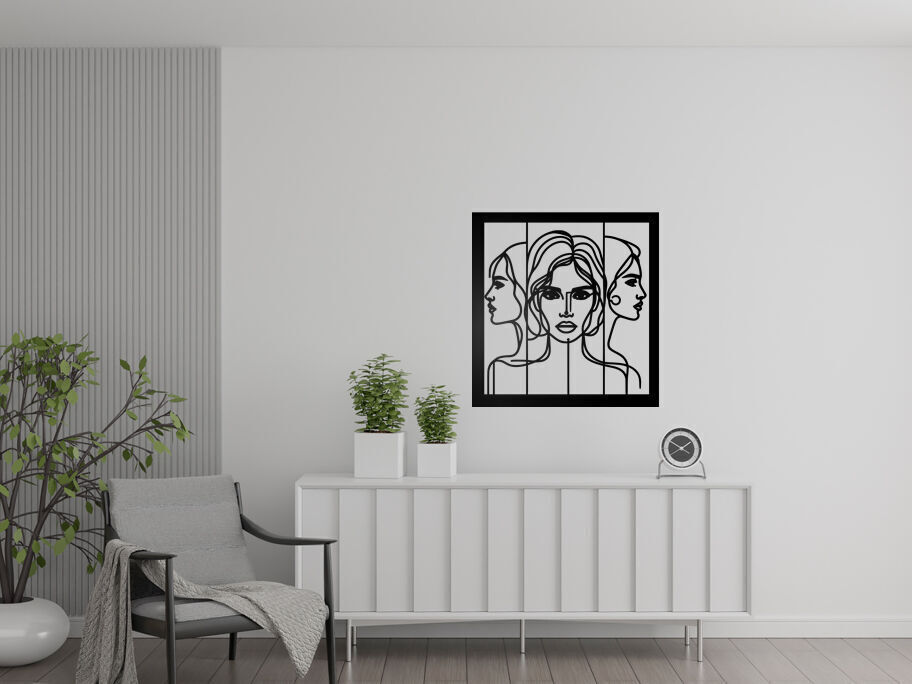Three Faces Wall Art 3D print model_6