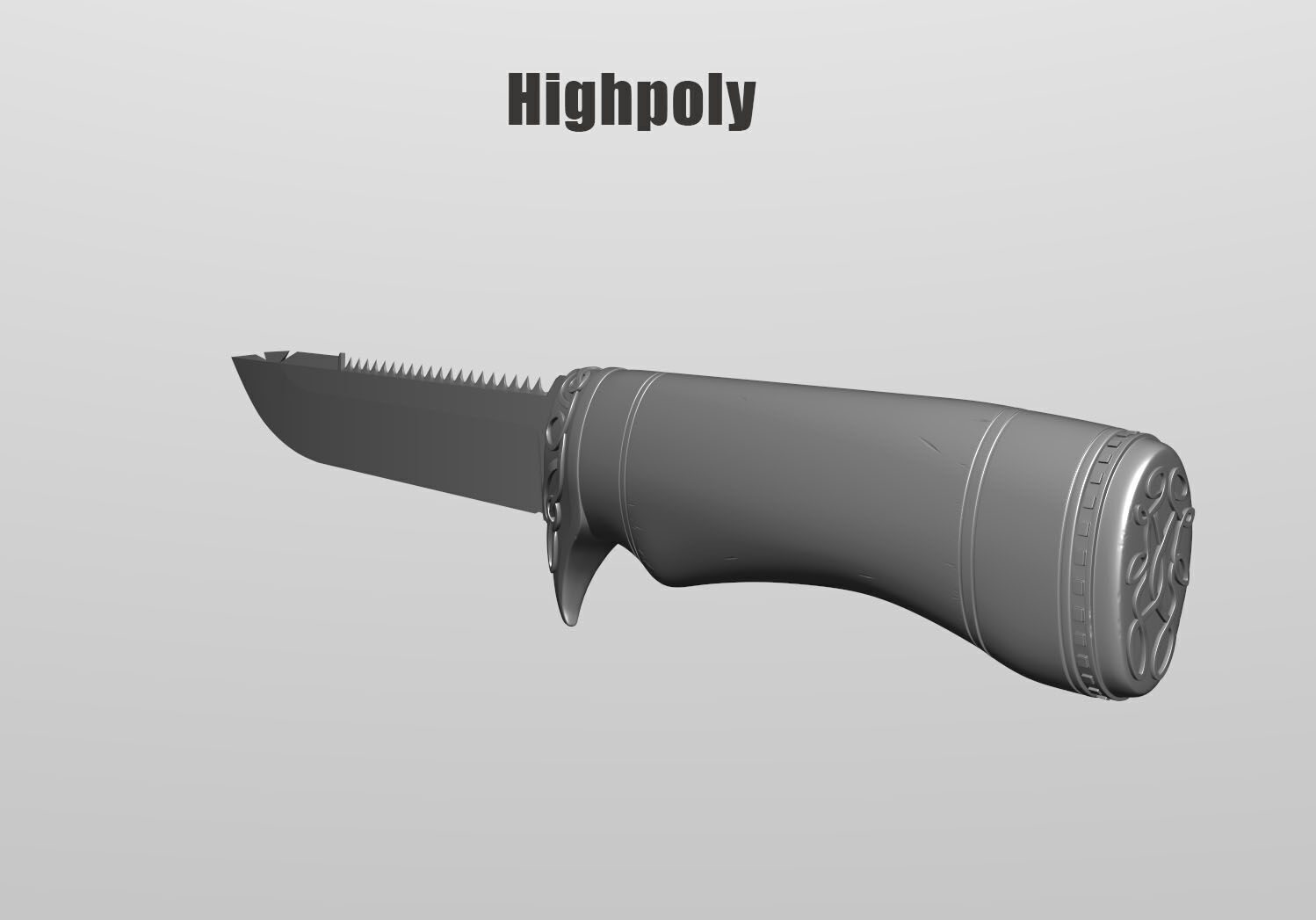 Hunter knife Low-poly 3D model Low-poly 3D model_3