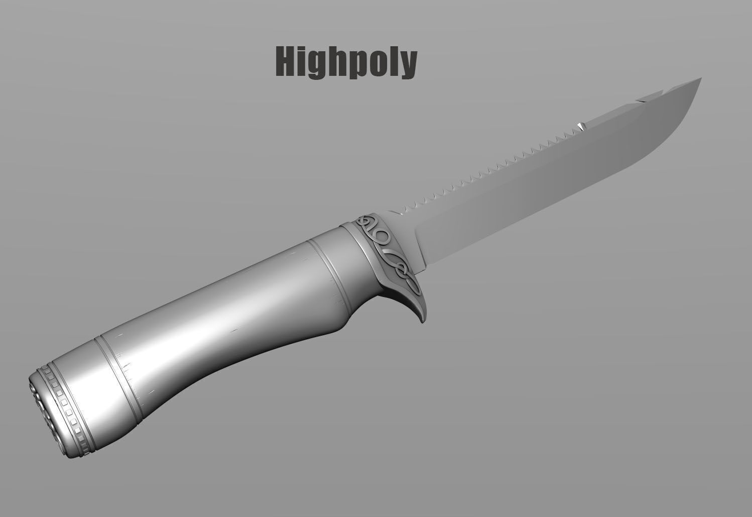 Hunter knife Low-poly 3D model Low-poly 3D model_2