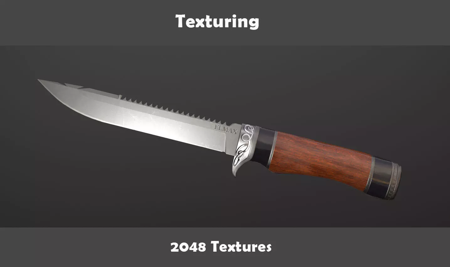 Hunter knife Low-poly 3D model Low-poly 3D model_0