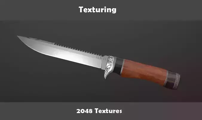 Hunter knife  Low-poly 3D model