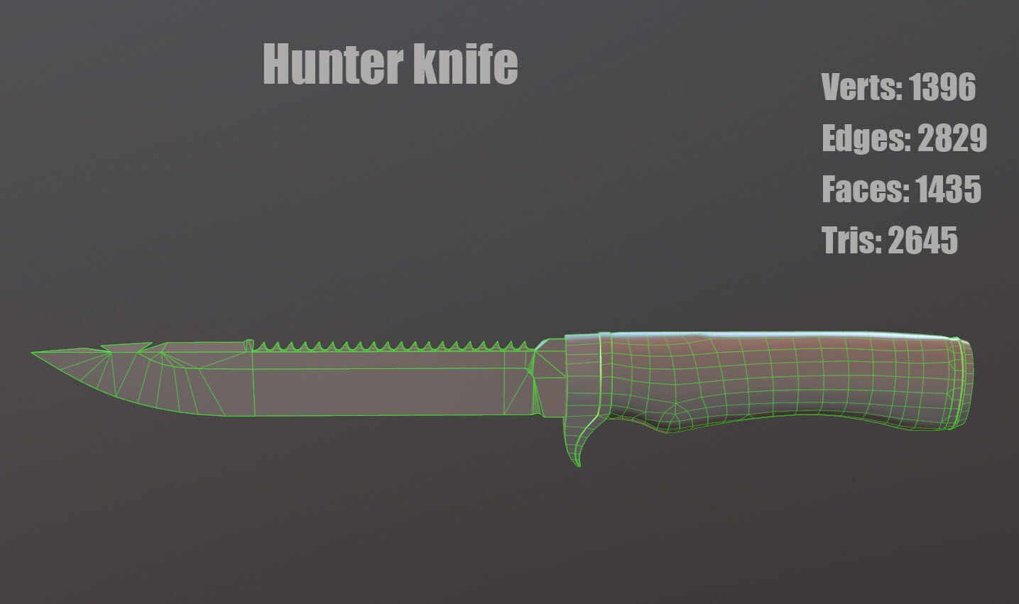 Hunter knife Low-poly 3D model Low-poly 3D model_1