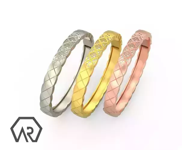 Woman Bracelet 3D print model C 80