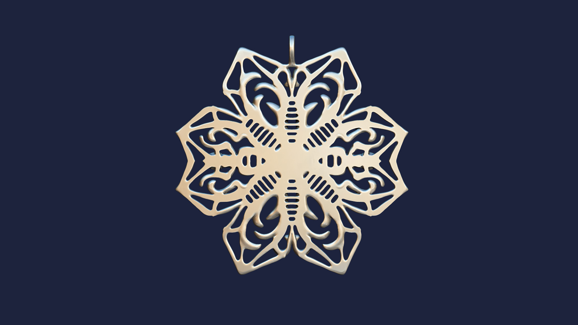 Celestial Frost Filigree Pendant 3D print model_4