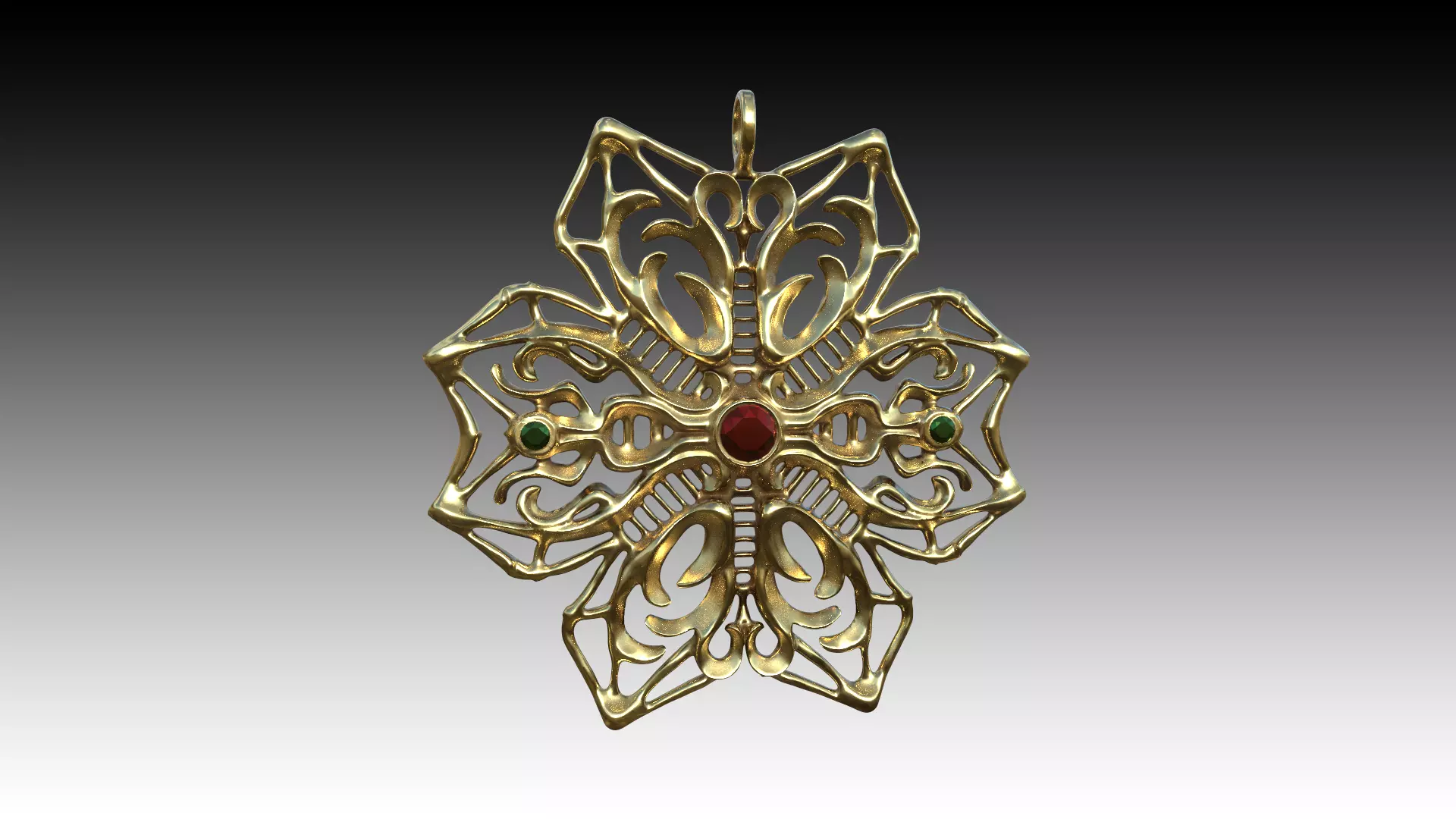Celestial Frost Filigree Pendant 3D print model_0