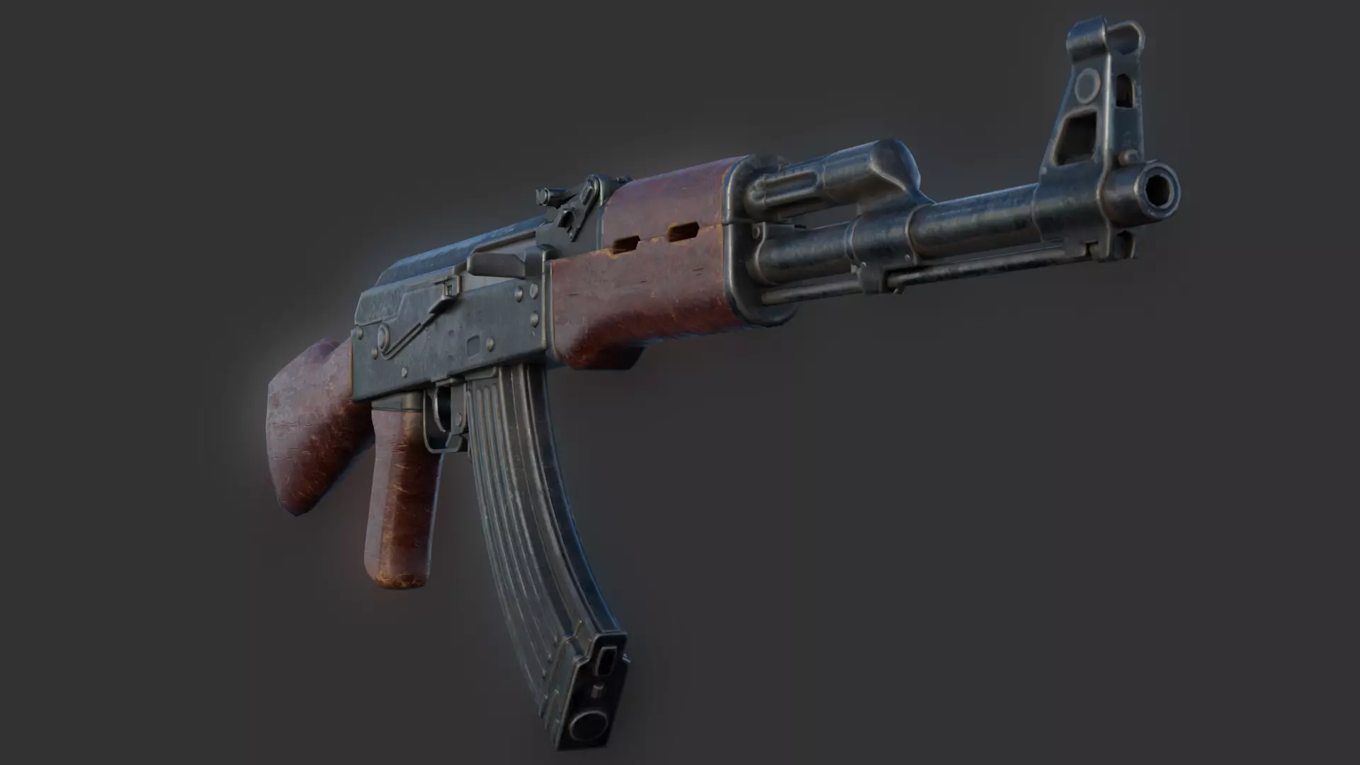 AK-47 AK-74 golden  Low-poly 3D model_12