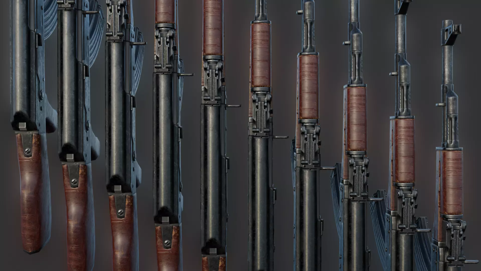 AK-47 AK-74 golden  Low-poly 3D model_1