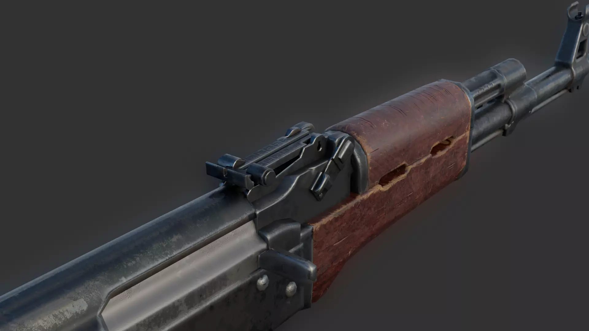 AK-47 AK-74 golden  Low-poly 3D model_8