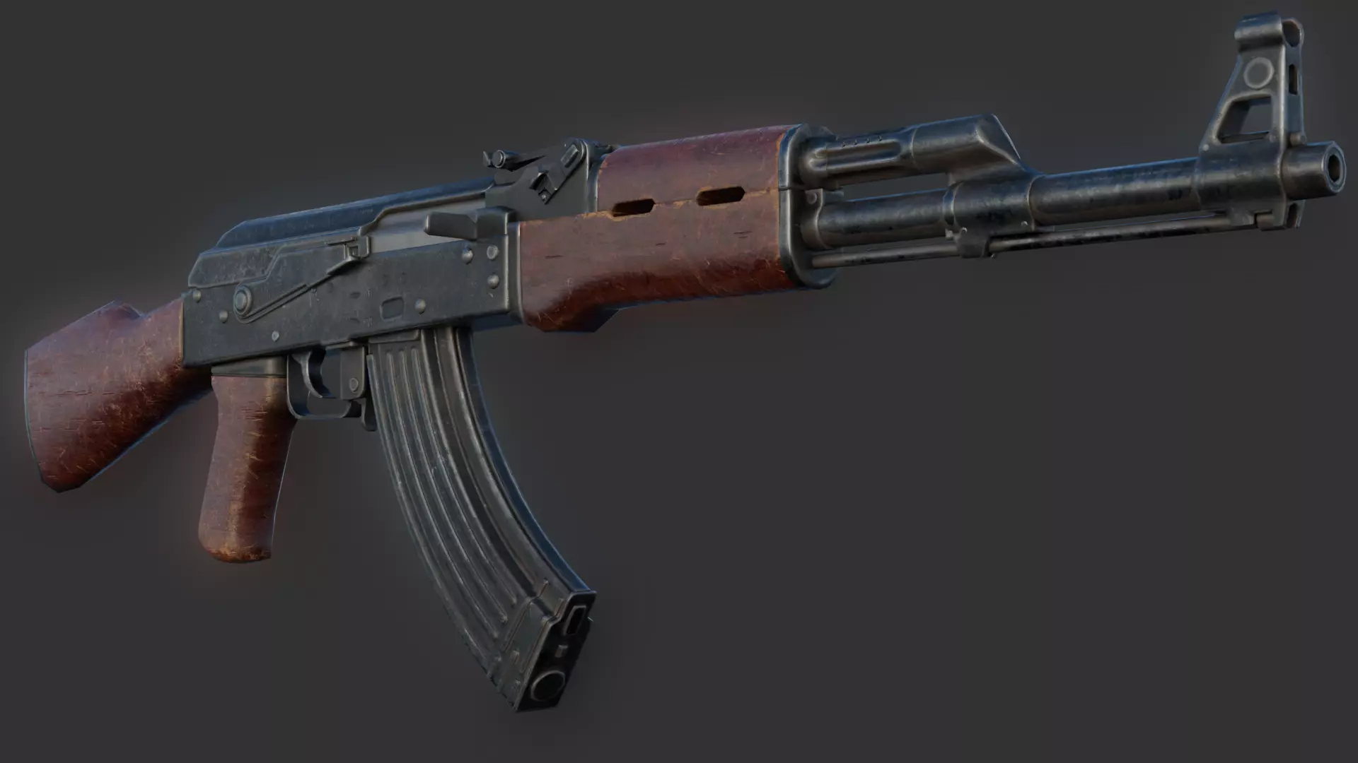 AK-47 AK-74 golden  Low-poly 3D model_11