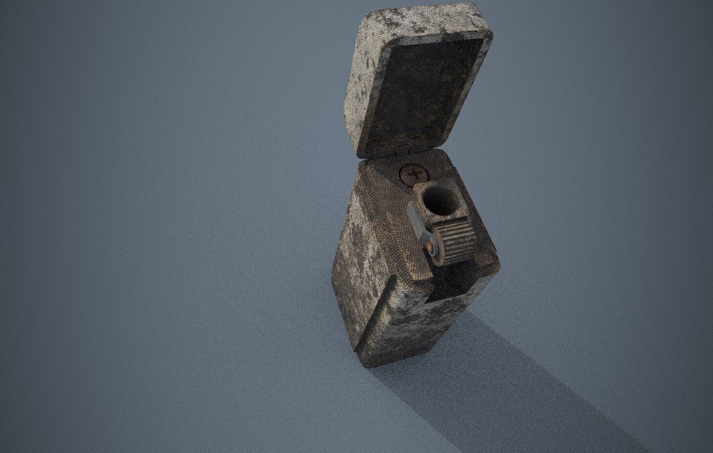 Old cigarette Lighter  Low-poly 3D model_1