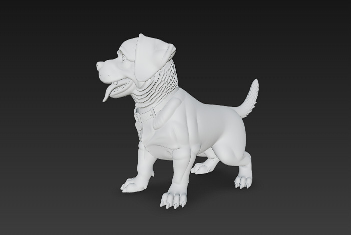 Rottweiler Puppy Dog 3D Model Basic - Low Poly Simple Low-poly 3D model_6