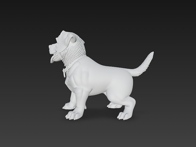 Rottweiler Puppy Dog 3D Model Basic - Low Poly Simple Low-poly 3D model_7