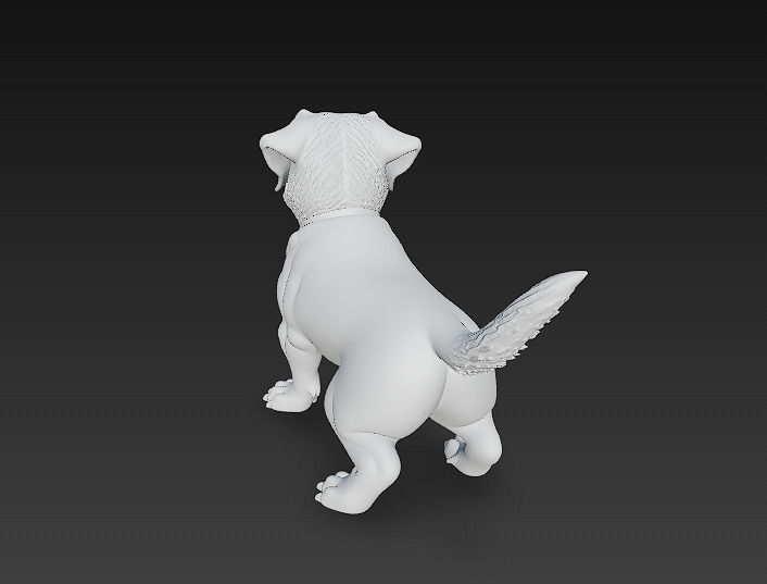 Rottweiler Puppy Dog 3D Model Basic - Low Poly Simple Low-poly 3D model_8