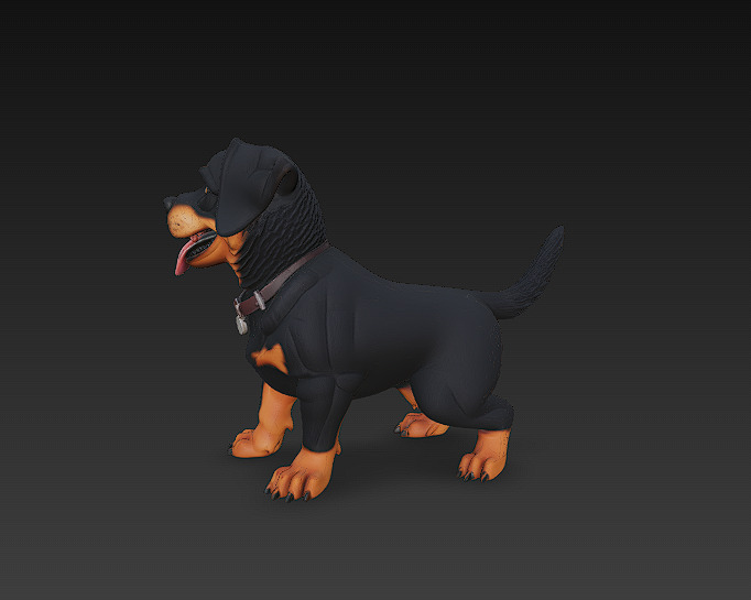 Rottweiler Puppy Dog 3D Model Basic - Low Poly Simple Low-poly 3D model_3