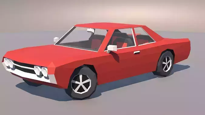 Low Poly Muscle Car Coupe with Interior MOBILE READY