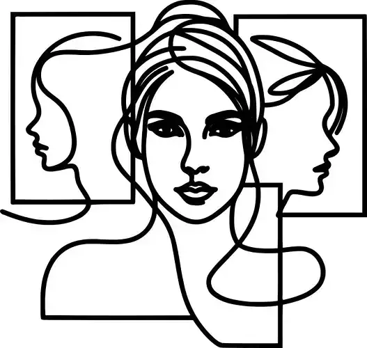 Continuous Line Female Portrait