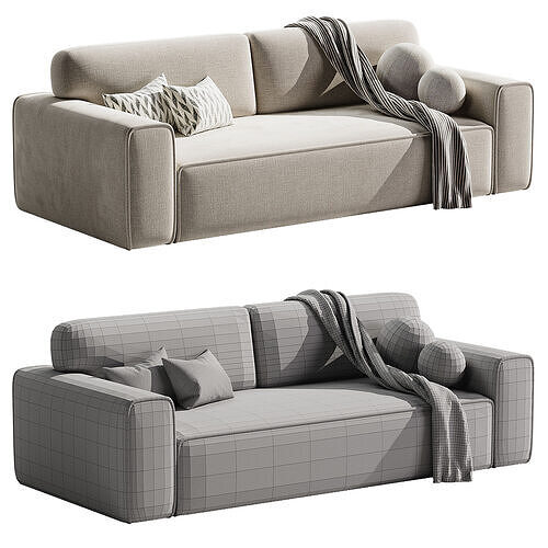 Viena Straight Sofa 3D model 7