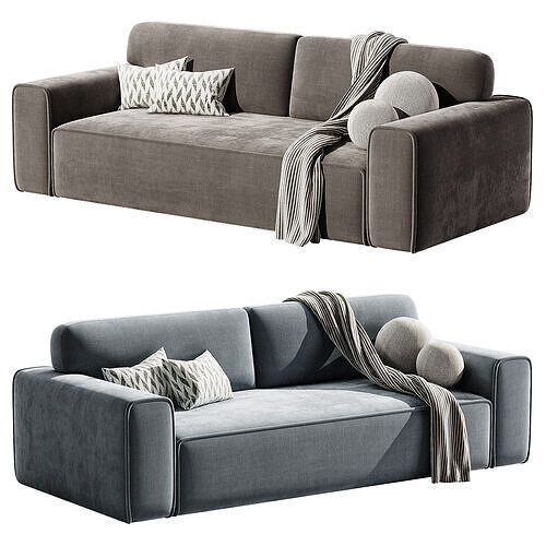 Viena Straight Sofa 3D model 3