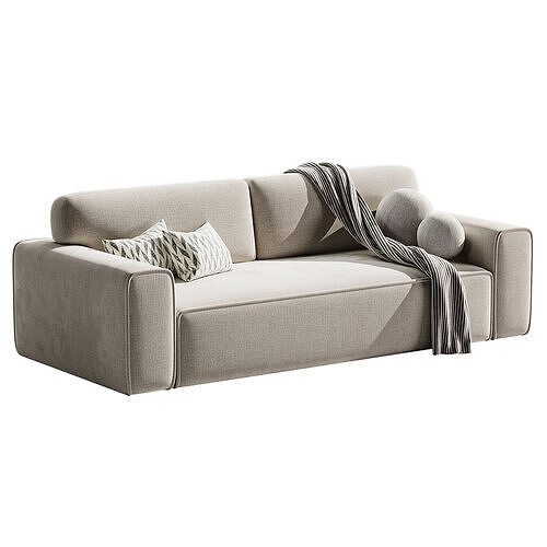 Viena Straight Sofa 3D model 2
