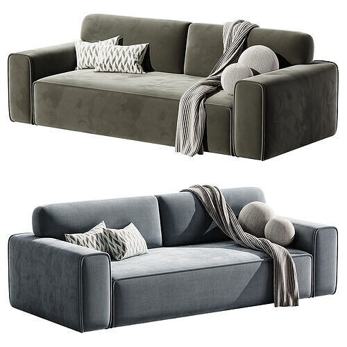 Viena Straight Sofa 3D model 6