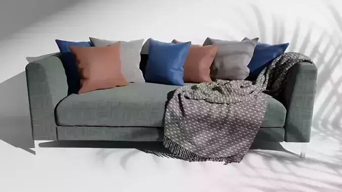 Premium Cozy Sofa Set with Pillows for cinema 4d