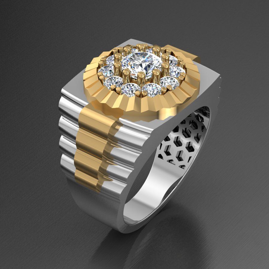 Rolex Ring 3D print model_5