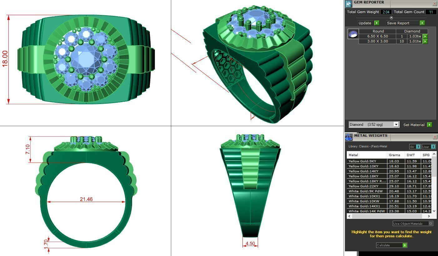 Rolex Ring 3D print model_1