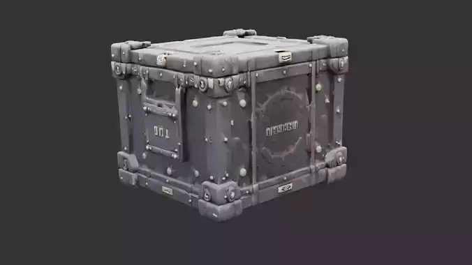Sci Fi Crate with Reinforced Corners Low-poly 3D model