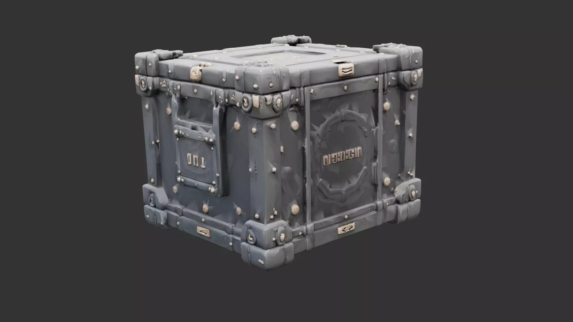 Sci Fi Crate with Reinforced Corners Low-poly 3D model_0
