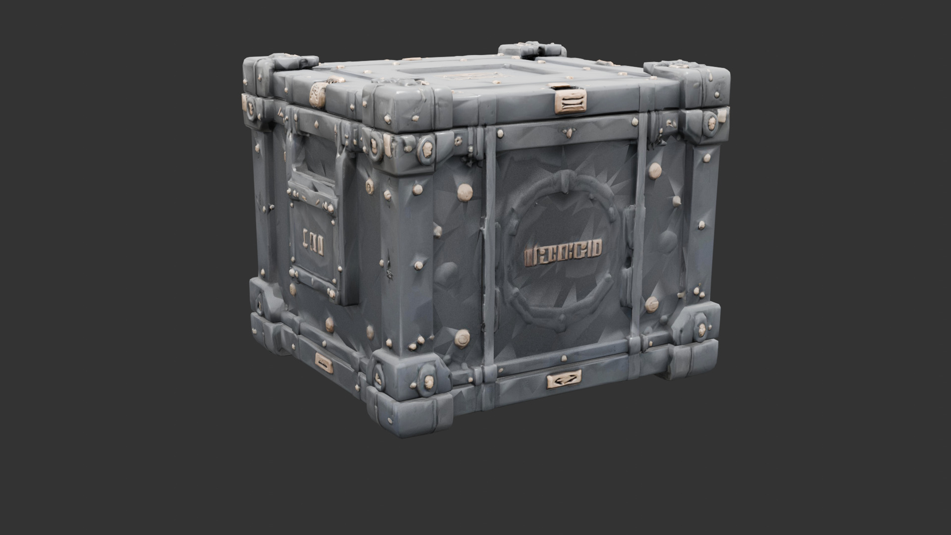 Sci Fi Crate with Reinforced Corners Low-poly 3D model_14