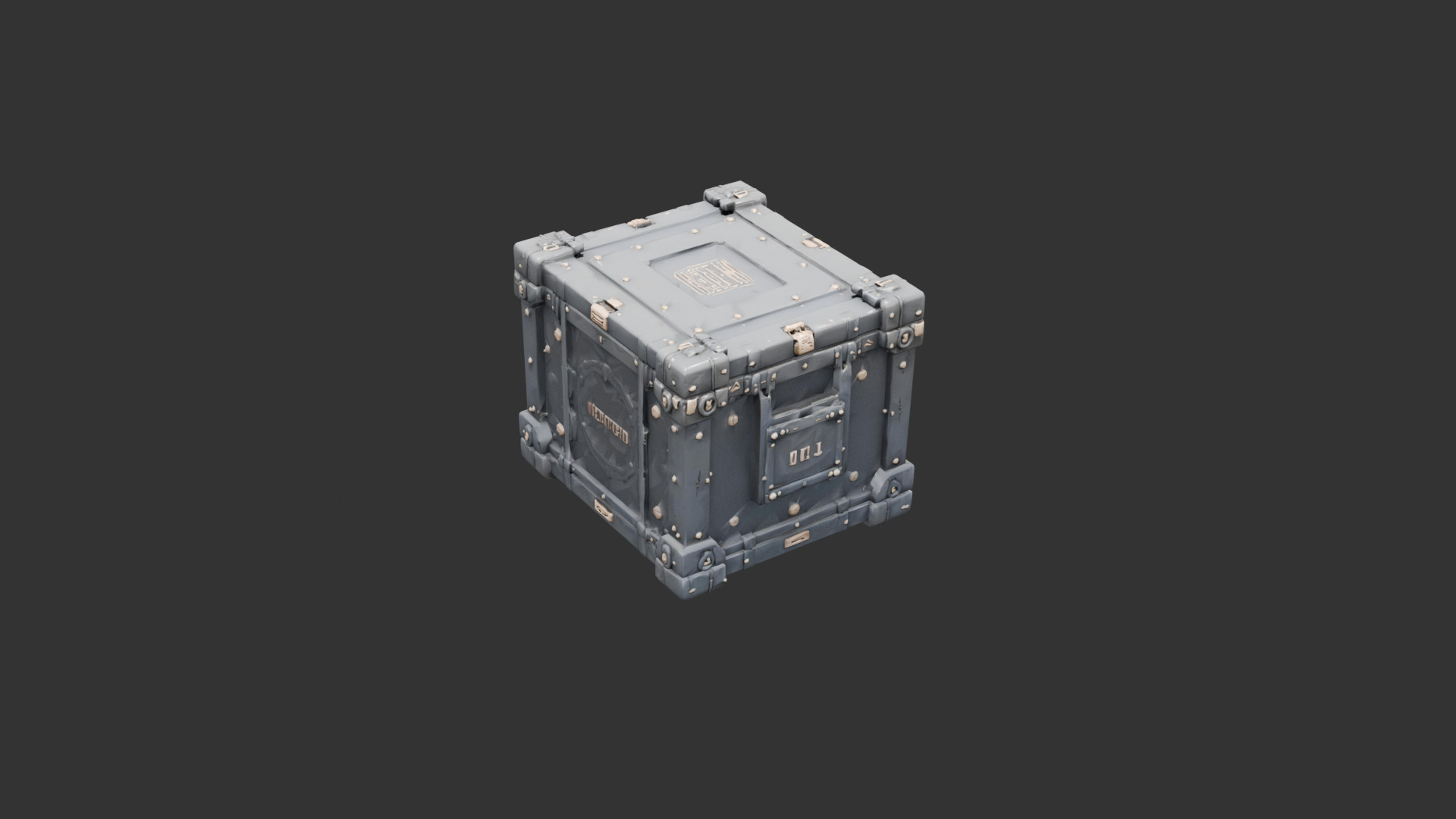 Sci Fi Crate with Reinforced Corners Low-poly 3D model_5
