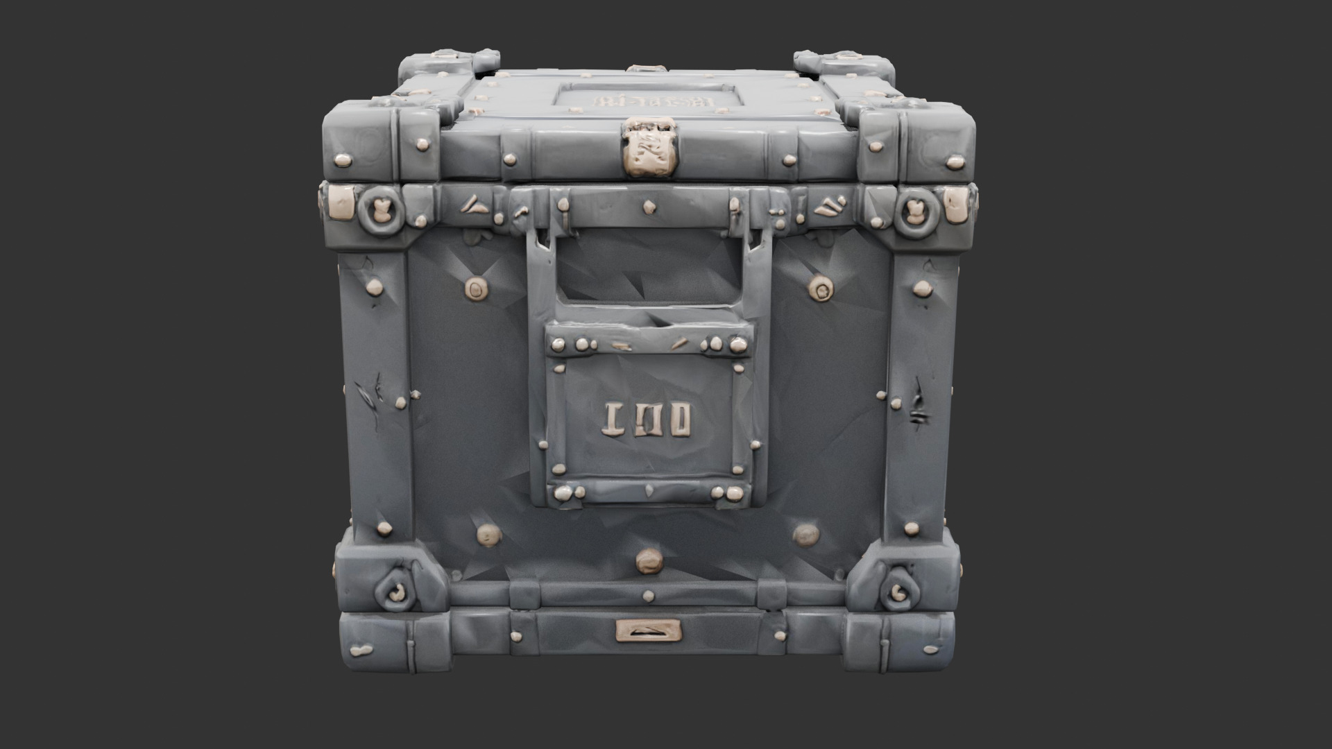 Sci Fi Crate with Reinforced Corners Low-poly 3D model_15