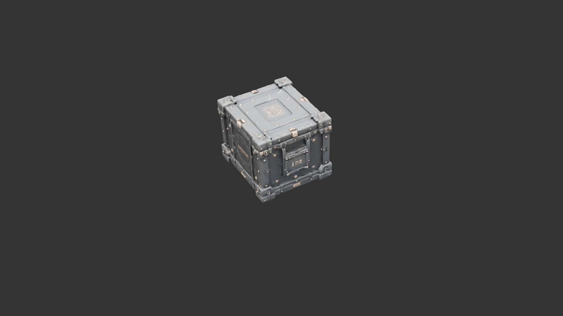 Sci Fi Crate with Reinforced Corners Low-poly 3D model_8