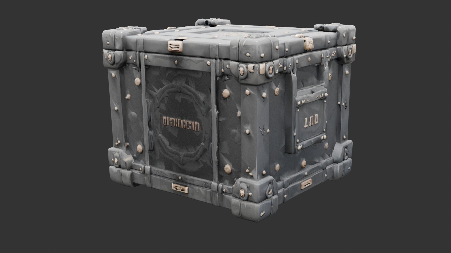Sci Fi Crate with Reinforced Corners Low-poly 3D model_16