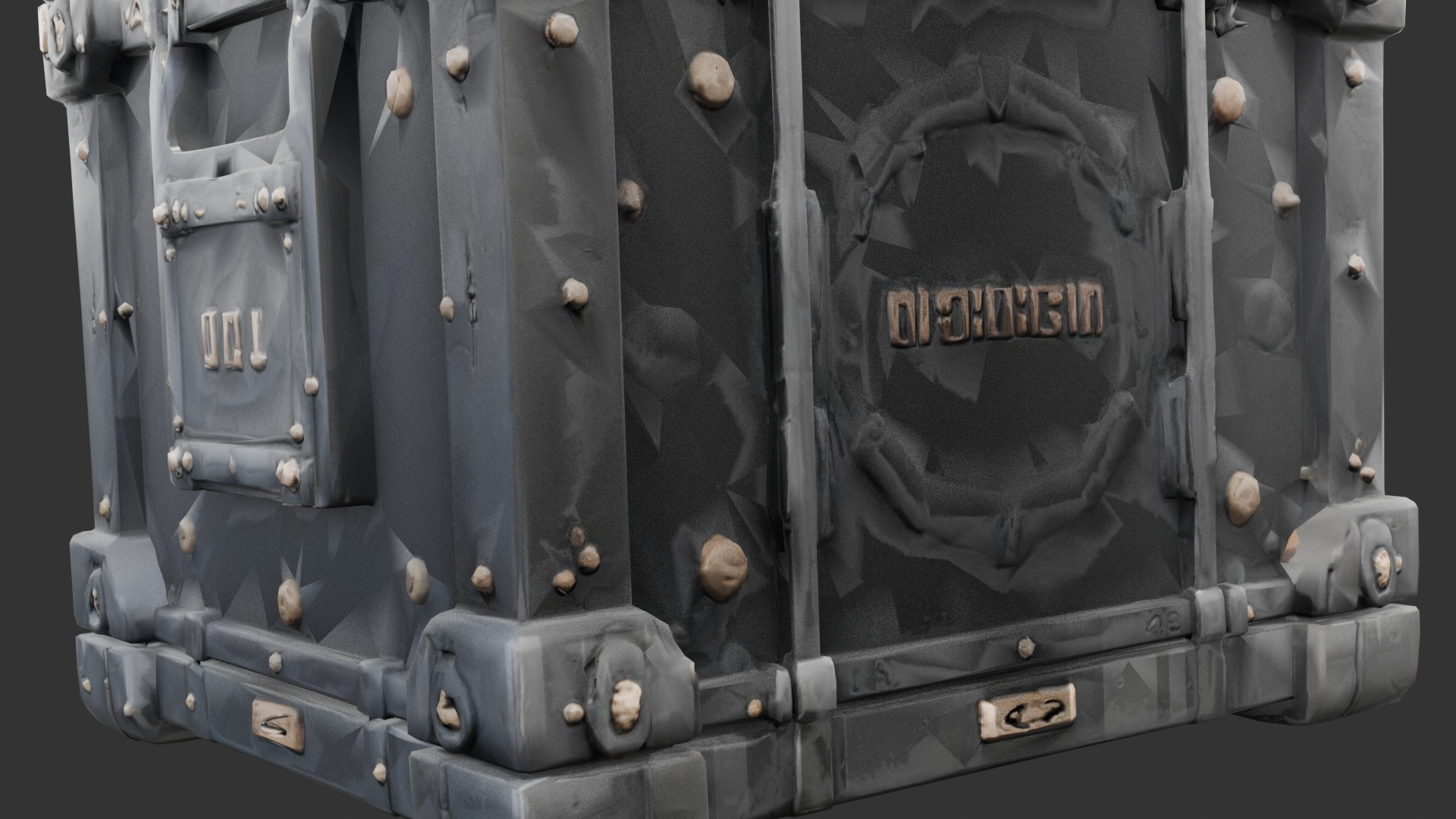 Sci Fi Crate with Reinforced Corners Low-poly 3D model_2