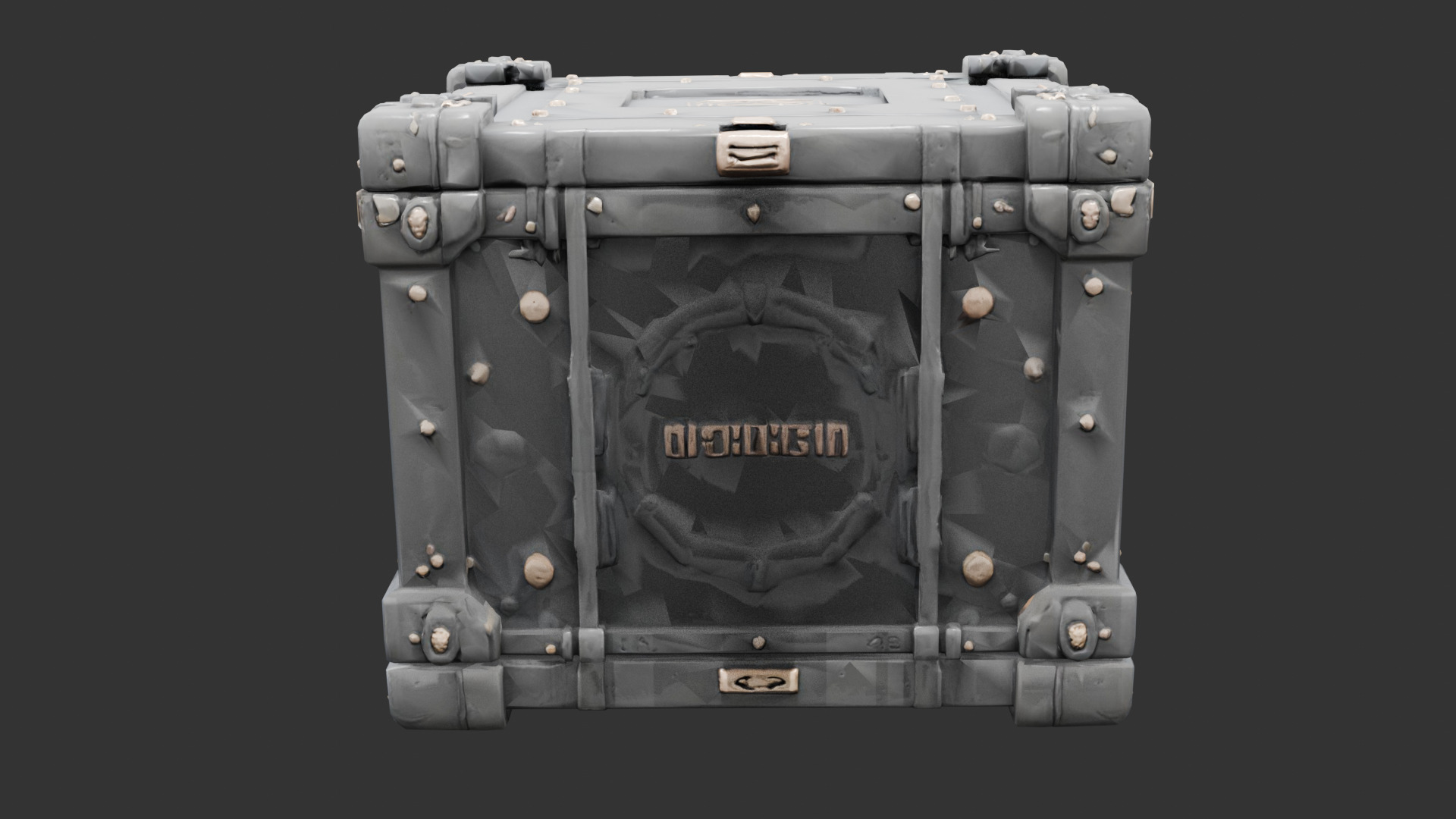 Sci Fi Crate with Reinforced Corners Low-poly 3D model_17