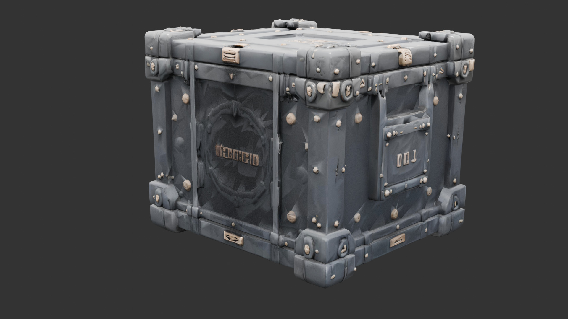 Sci Fi Crate with Reinforced Corners Low-poly 3D model_12