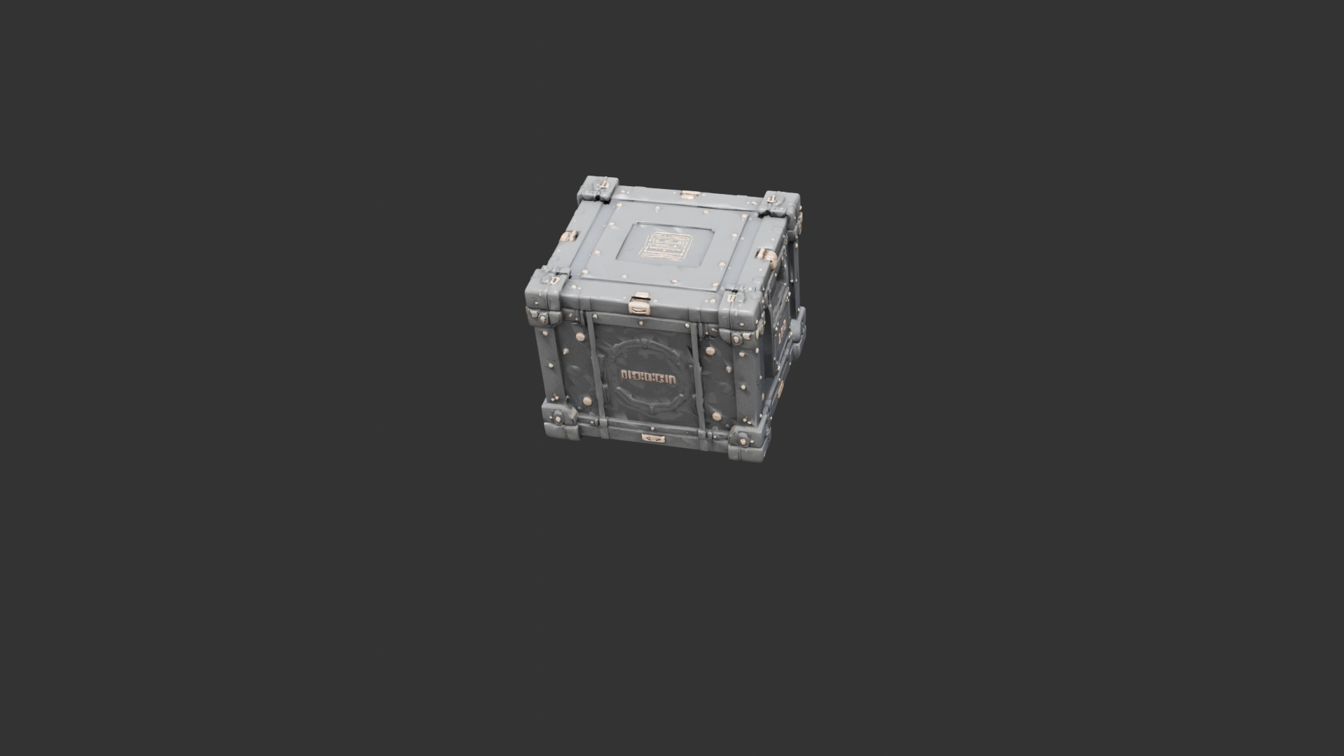 Sci Fi Crate with Reinforced Corners Low-poly 3D model_9