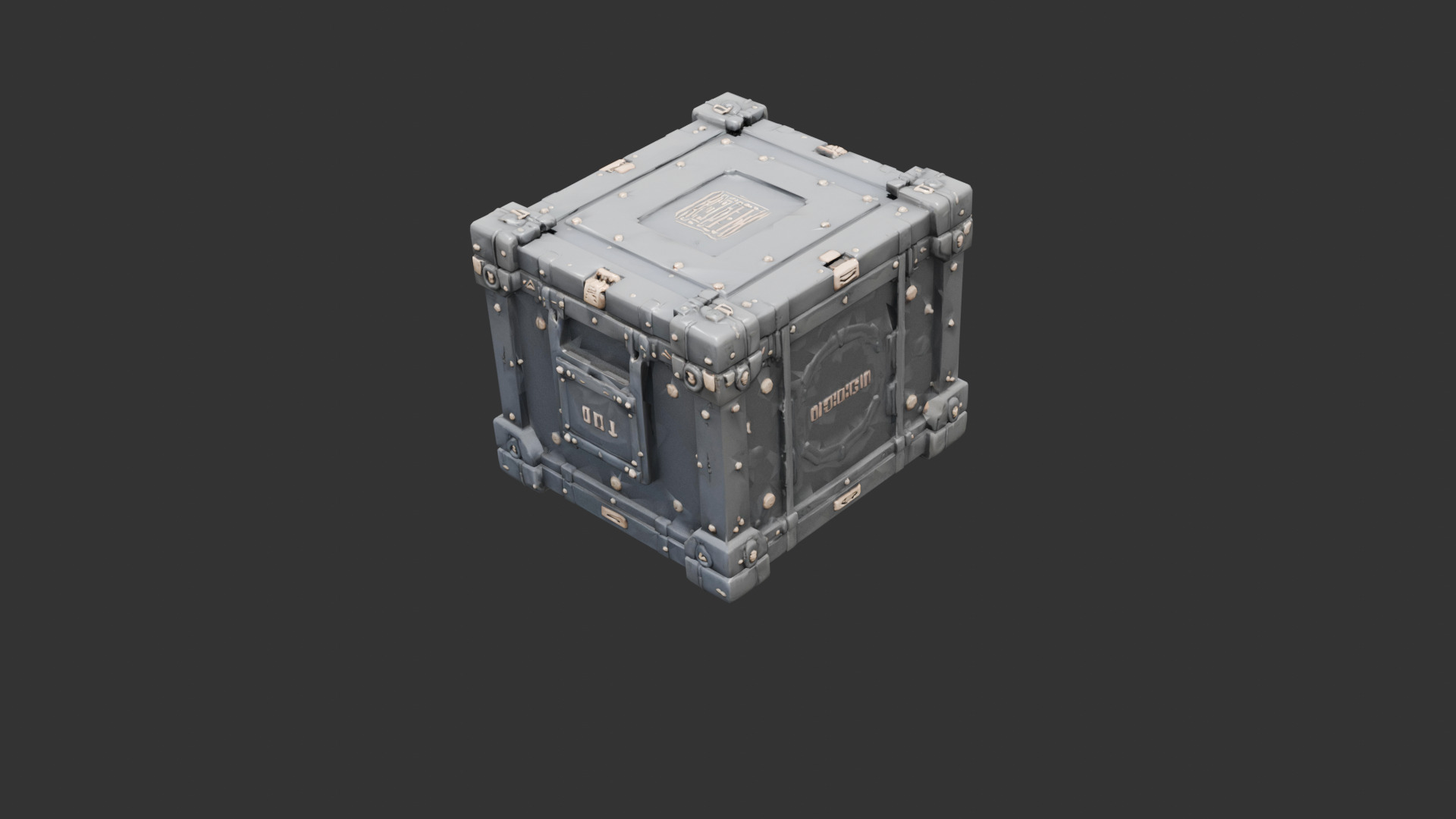 Sci Fi Crate with Reinforced Corners Low-poly 3D model_3