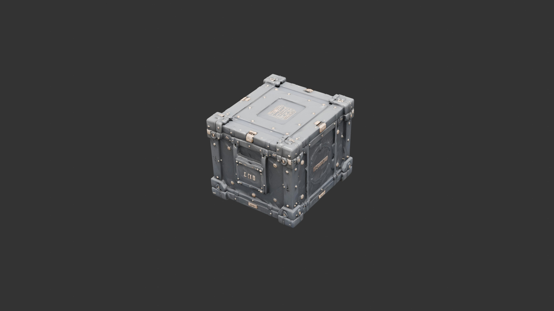 Sci Fi Crate with Reinforced Corners Low-poly 3D model_7