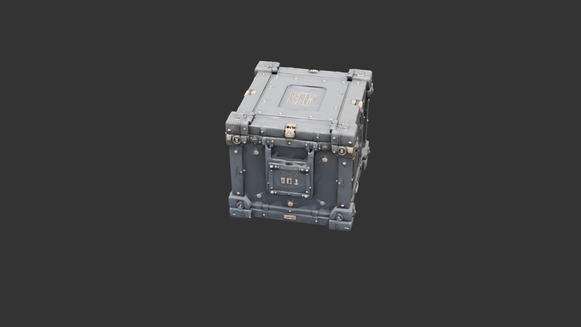 Sci Fi Crate with Reinforced Corners Low-poly 3D model_4