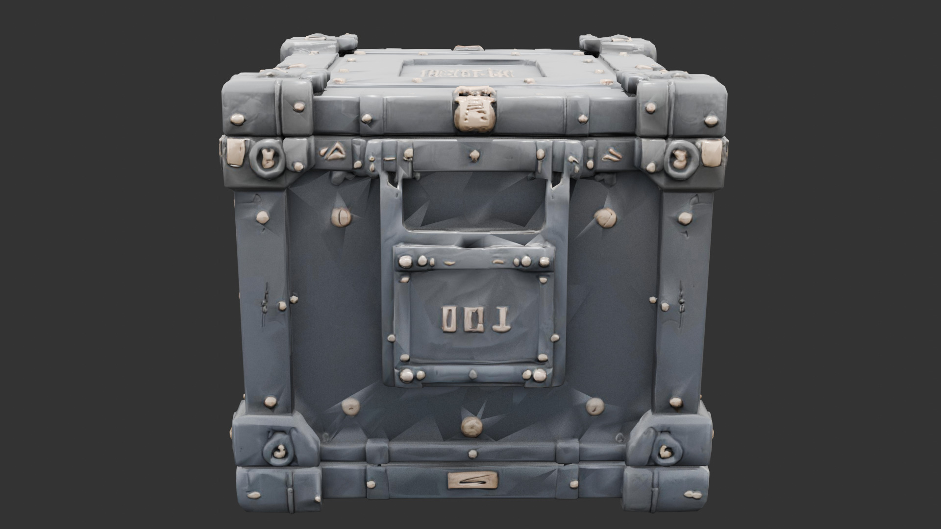 Sci Fi Crate with Reinforced Corners Low-poly 3D model_1