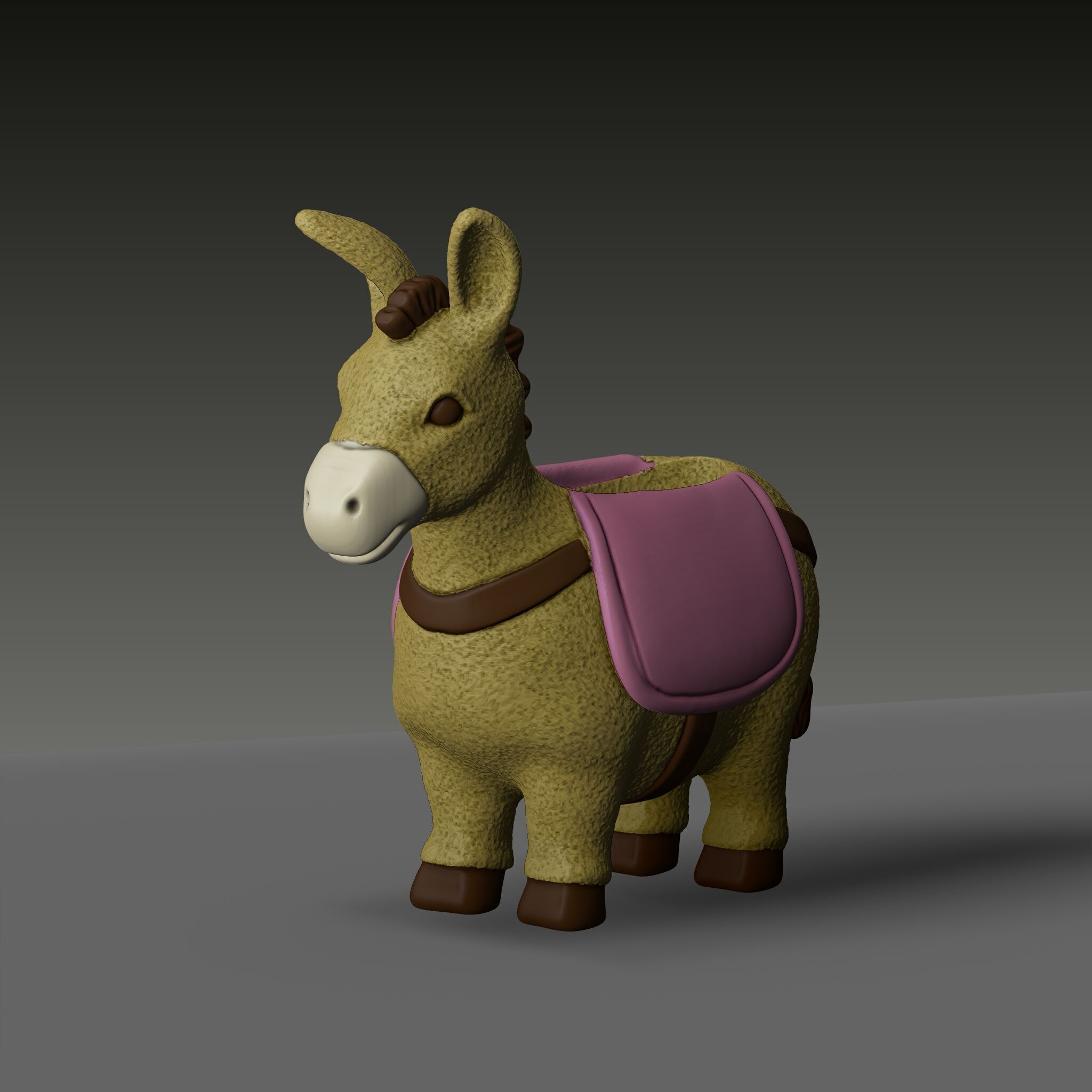 donkey shaped cactus planter 3D print model_4