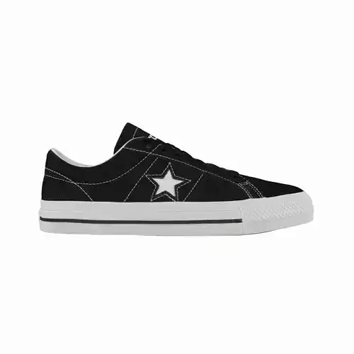 Converse Cons One Star Pro Black Low-poly 3D model