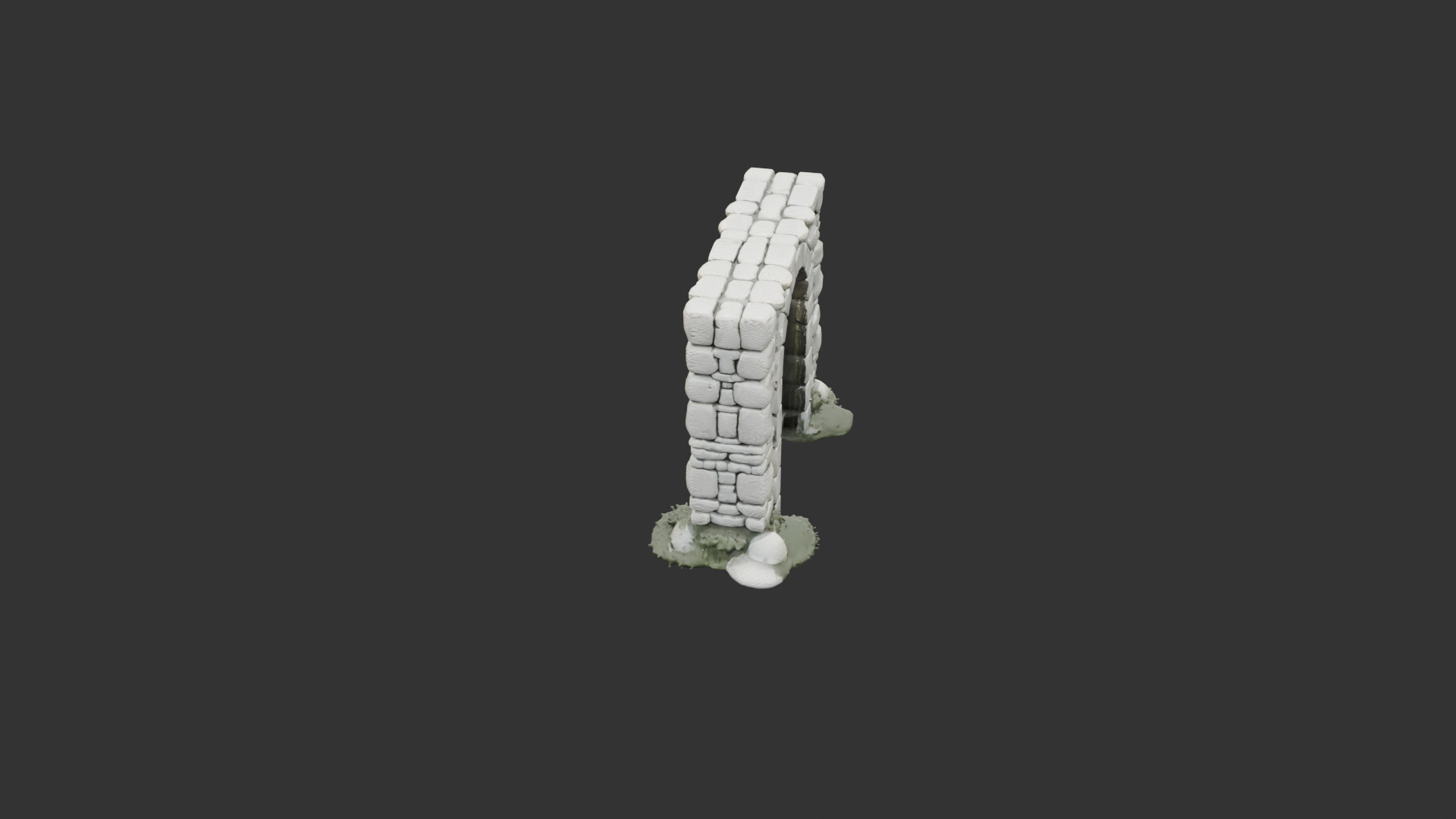 Medieval Stone Arch Doorway Low-poly 3D model_4
